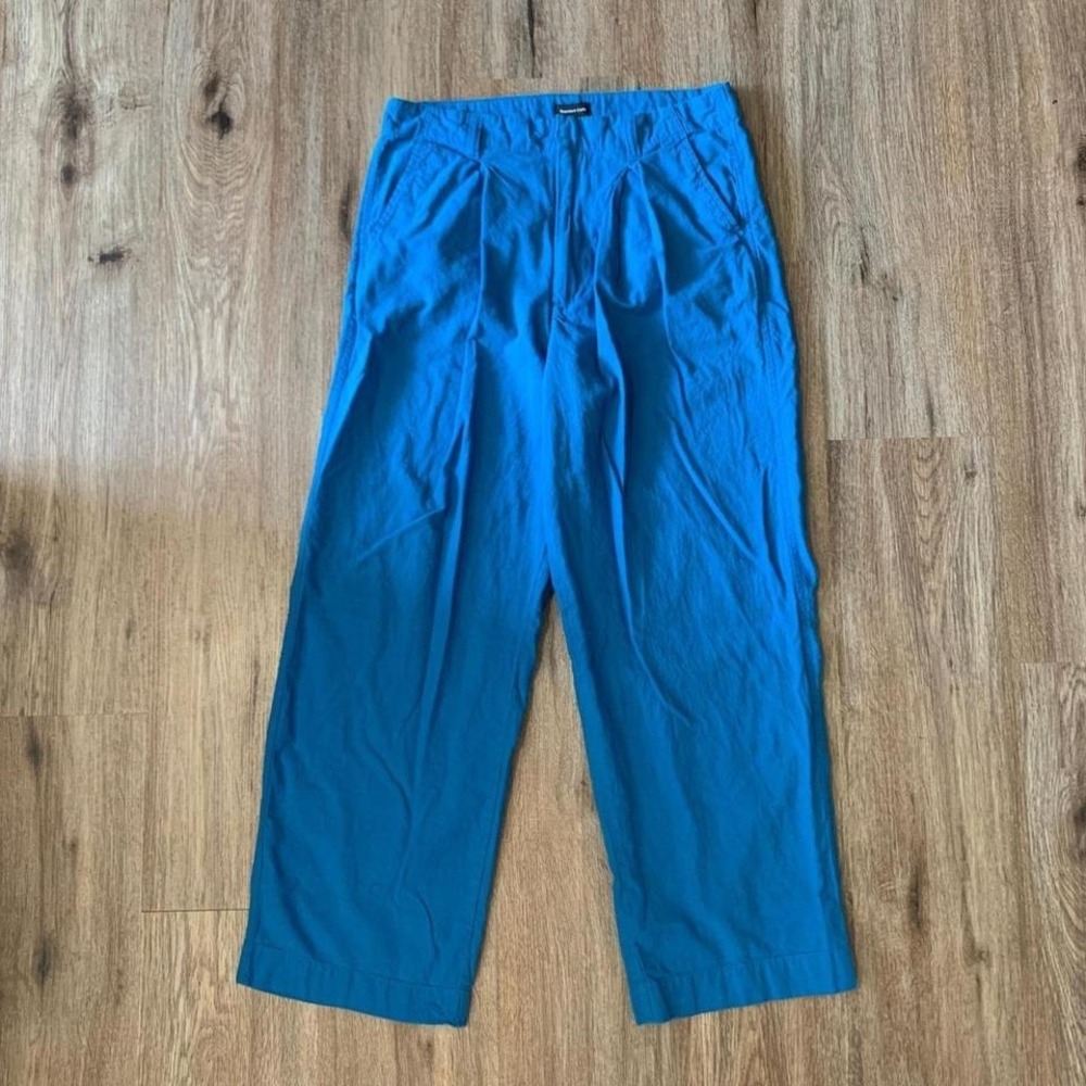 Standard Cloth lightweight baggy wide leg cotton pants, bright blue size 30 men